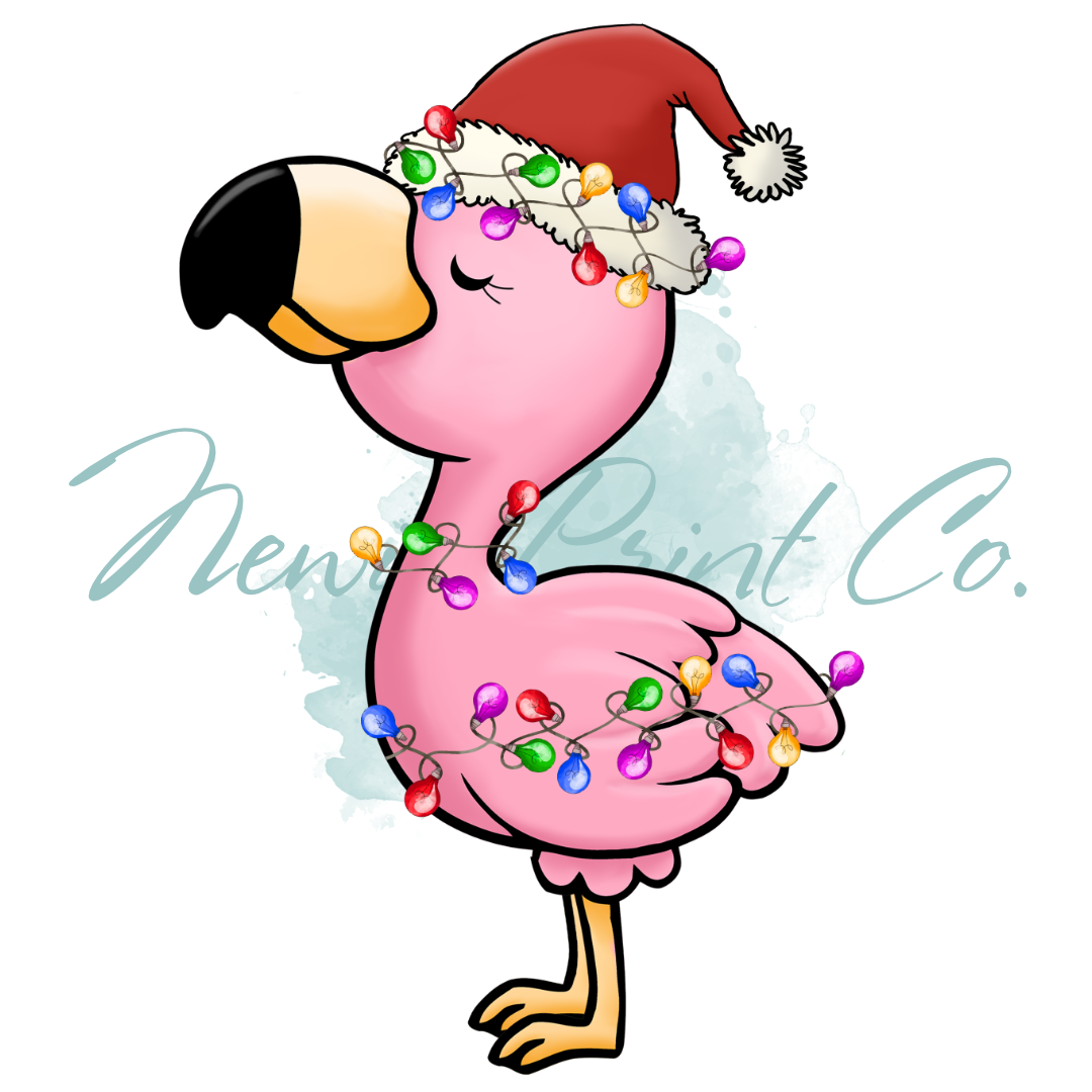 DTF Print - Christmas Flamingo