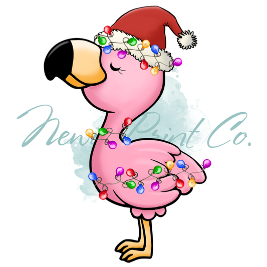 DTF Print - Christmas Flamingo