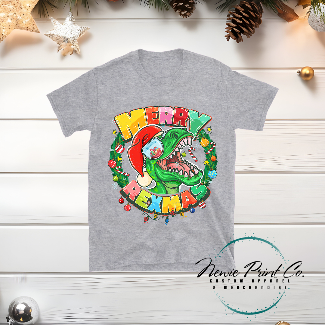 Dino Wreath - Christmas T-shirt