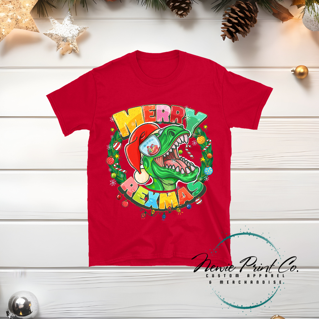 Dino Wreath - Christmas T-shirt