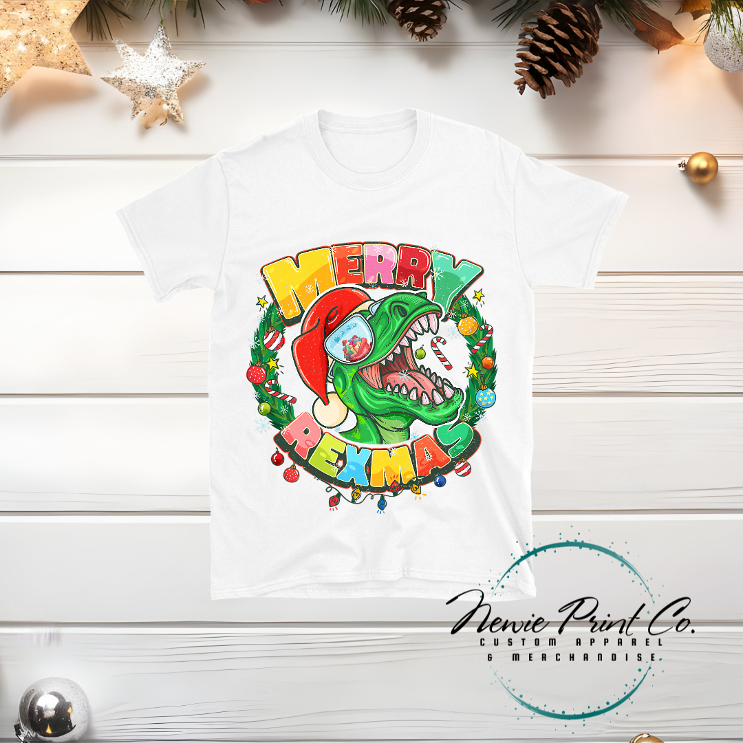 Dino Wreath - Christmas T-shirt