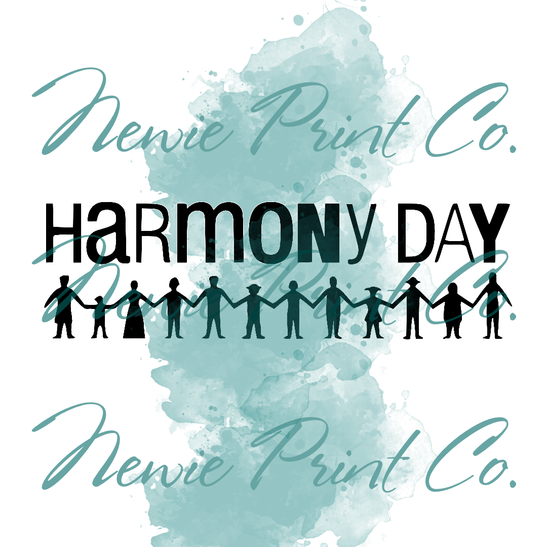 DTF Print - Harmony Day - Black Logo