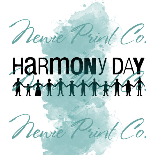 DTF Print - Harmony Day - Black Logo