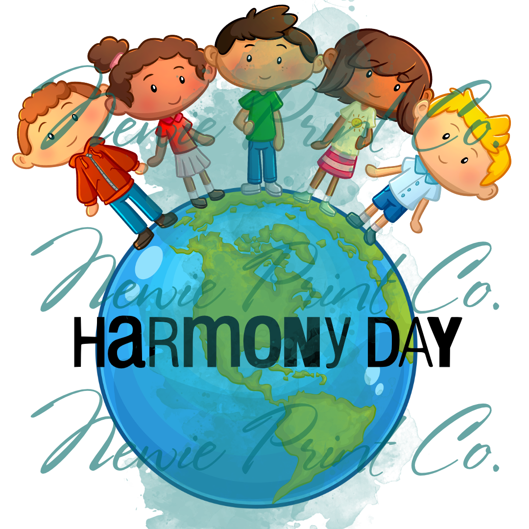 DTF Print - Harmony Day - Children of the World Black Logo