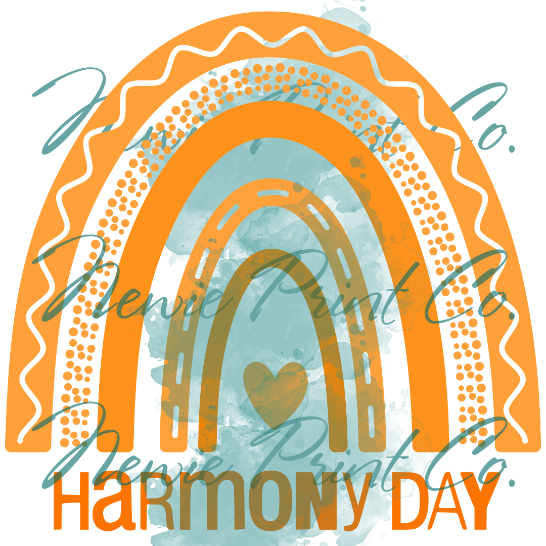 DTF Print - Harmony Day - Rainbow Orange Logo