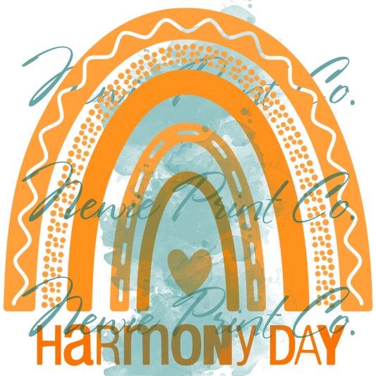 DTF Print - Harmony Day - Rainbow Orange Logo