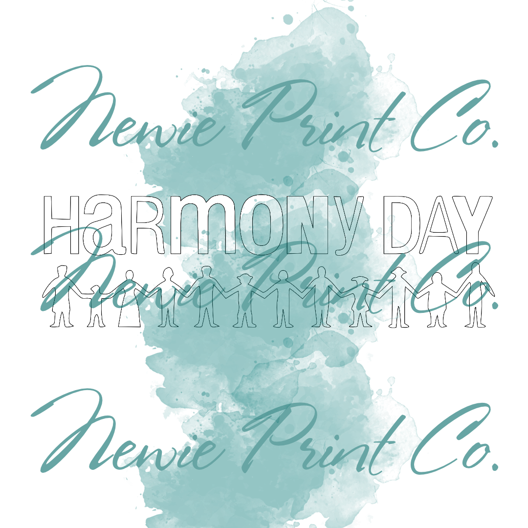 DTF Print - Harmony Day - White Logo