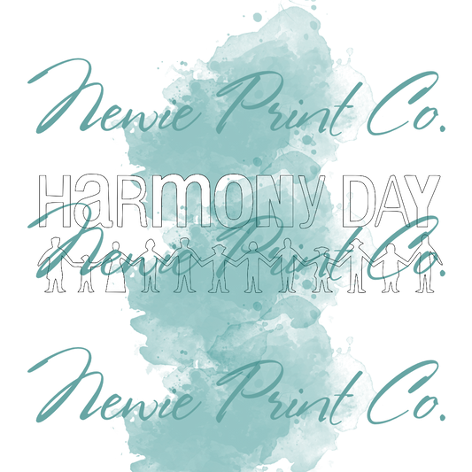 DTF Print - Harmony Day - White Logo