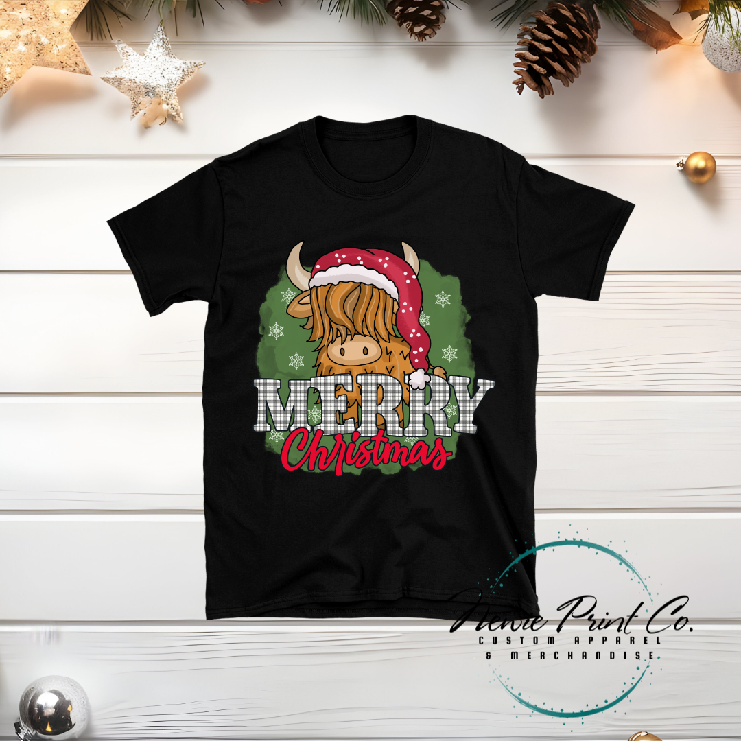 Highland Cow - Christmas T-shirt