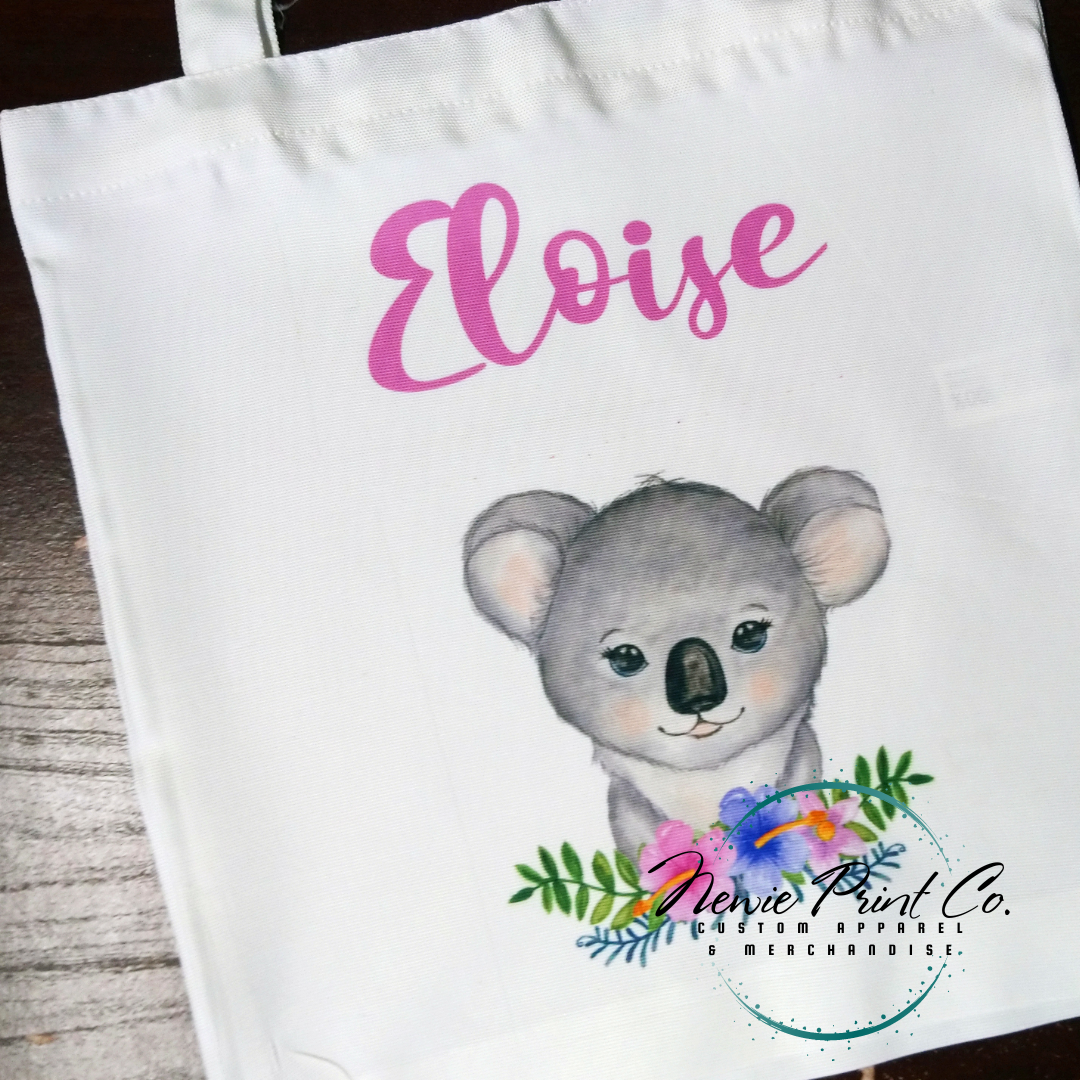 Koala - Personalized Tote/Library Bag