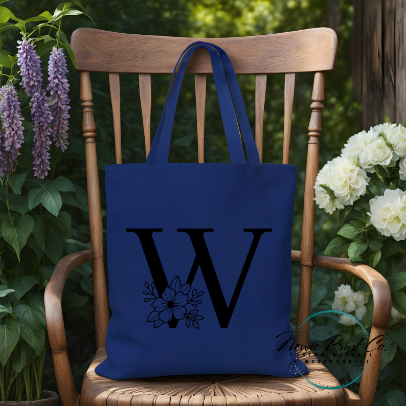 Monogram Initial Name - Personalized Tote/Library Bags