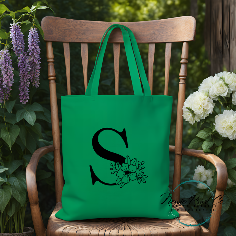 Monogram Initial Name - Personalized Tote/Library Bags