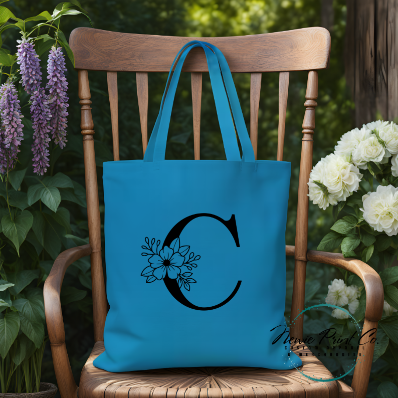 Monogram Initial Name - Personalized Tote/Library Bags