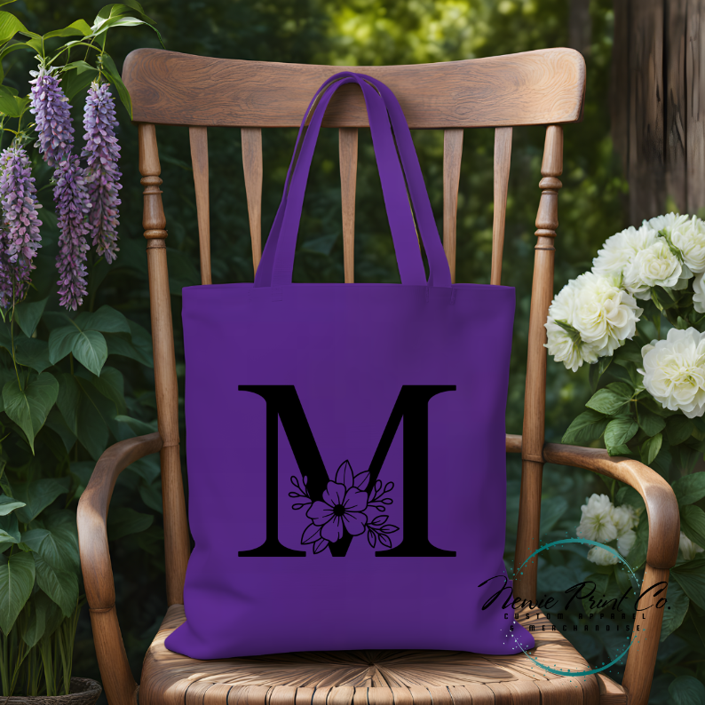 Monogram Initial Name - Personalized Tote/Library Bags