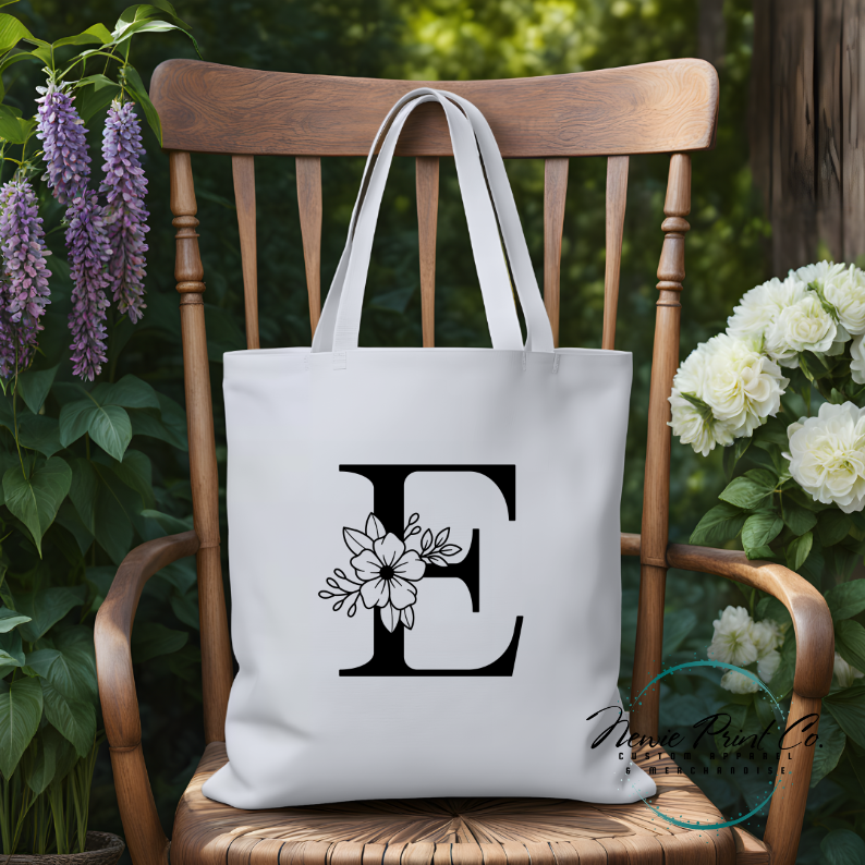 Monogram Initial Name - Personalized Tote/Library Bags