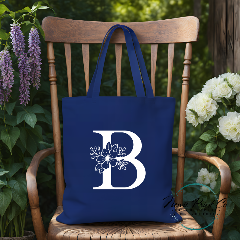 Monogram Initial Name - Personalized Tote/Library Bags