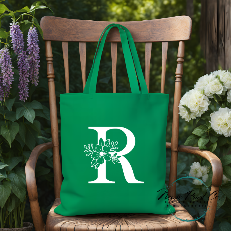 Monogram Initial Name - Personalized Tote/Library Bags