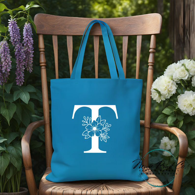 Monogram Initial Name - Personalized Tote/Library Bags