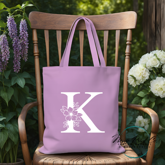 Monogram Initial Name - Personalized Tote/Library Bags