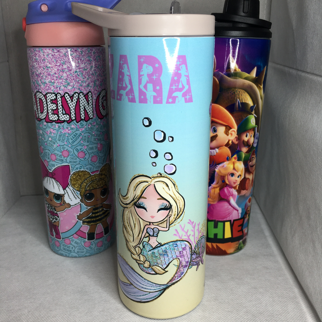 Mermaid - Insulated 20oz Kids Flip Top Drink Bottles - Printed