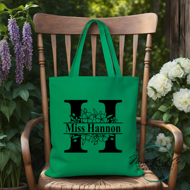 Monogram Name - Personalized Tote/Library Bags