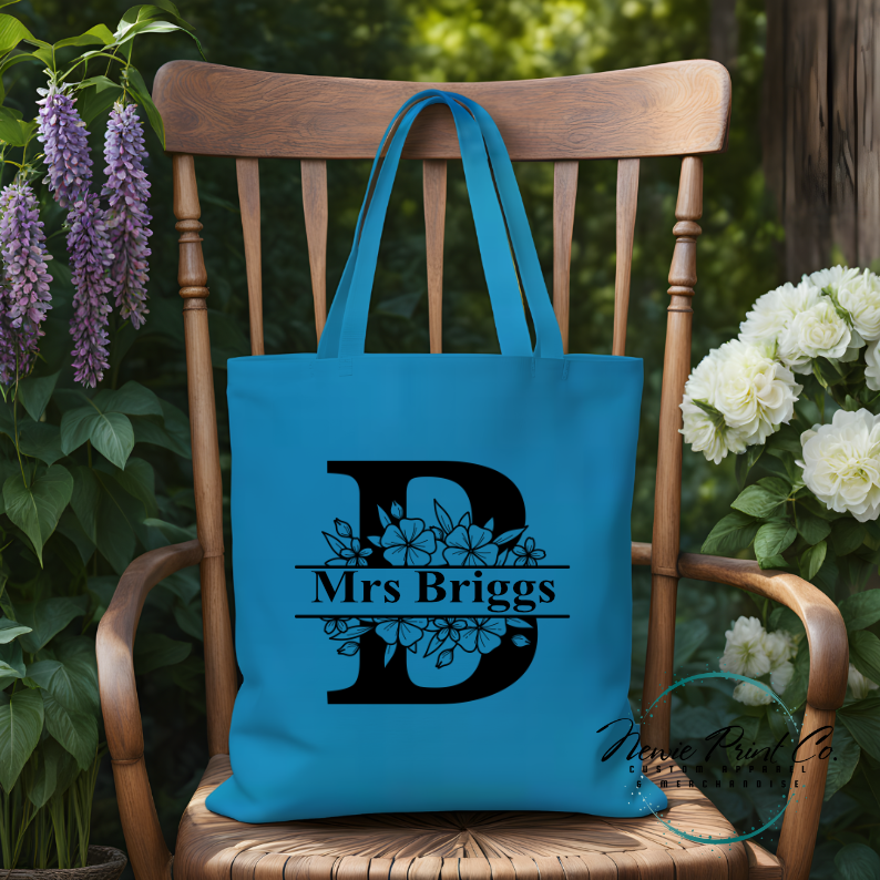 Monogram Name - Personalized Tote/Library Bags