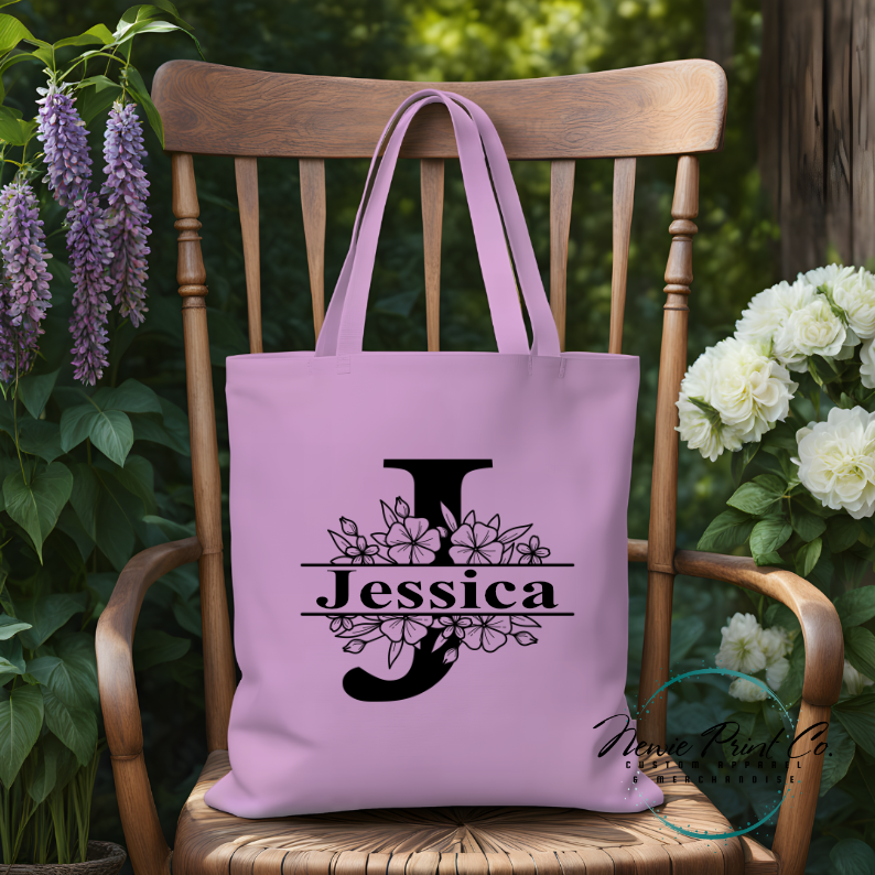 Monogram Name - Personalized Tote/Library Bags