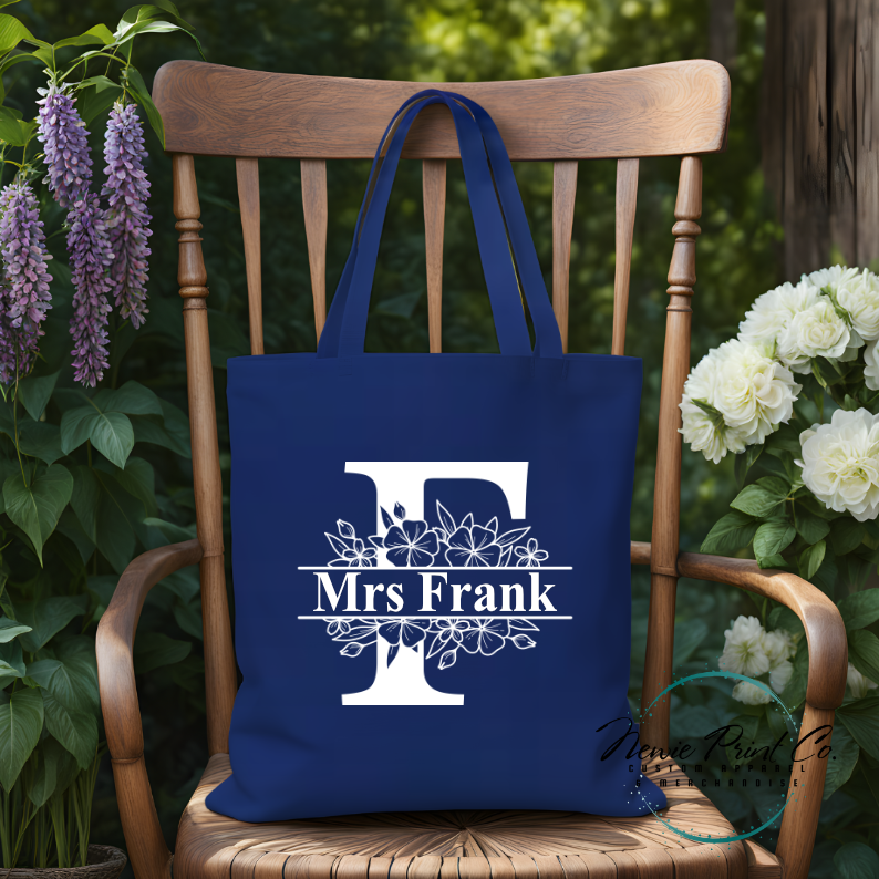 Monogram Name - Personalized Tote/Library Bags