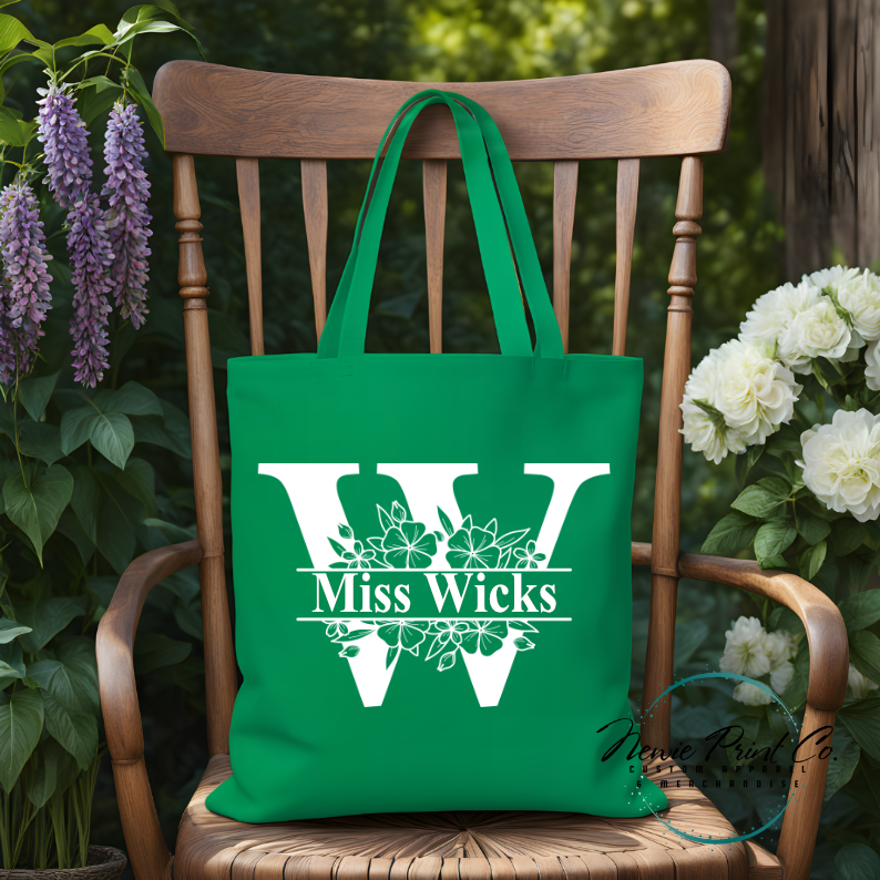 Monogram Name - Personalized Tote/Library Bags