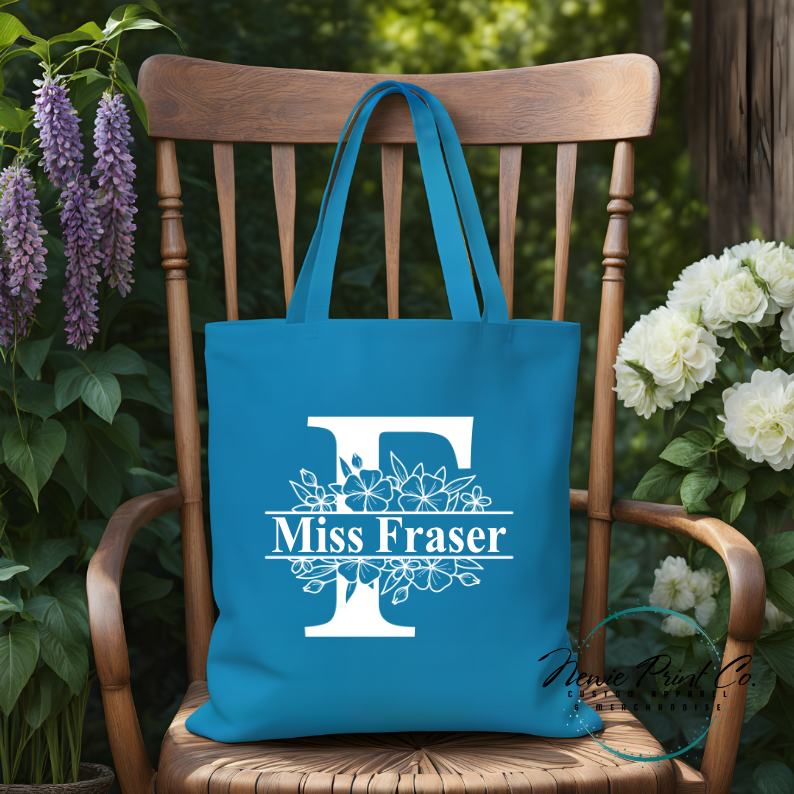 Monogram Name - Personalized Tote/Library Bags