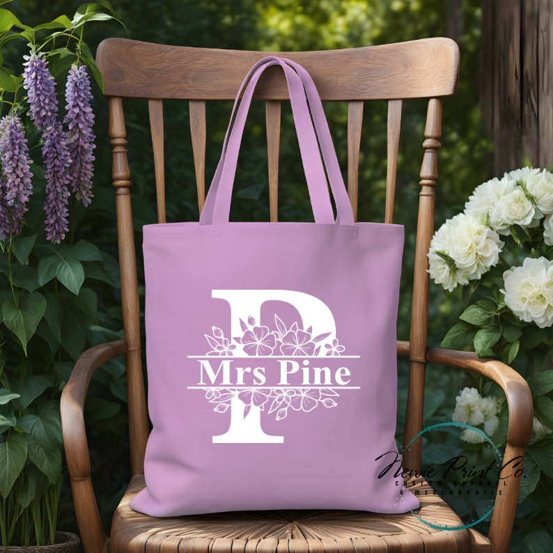 Monogram Name - Personalized Tote/Library Bags