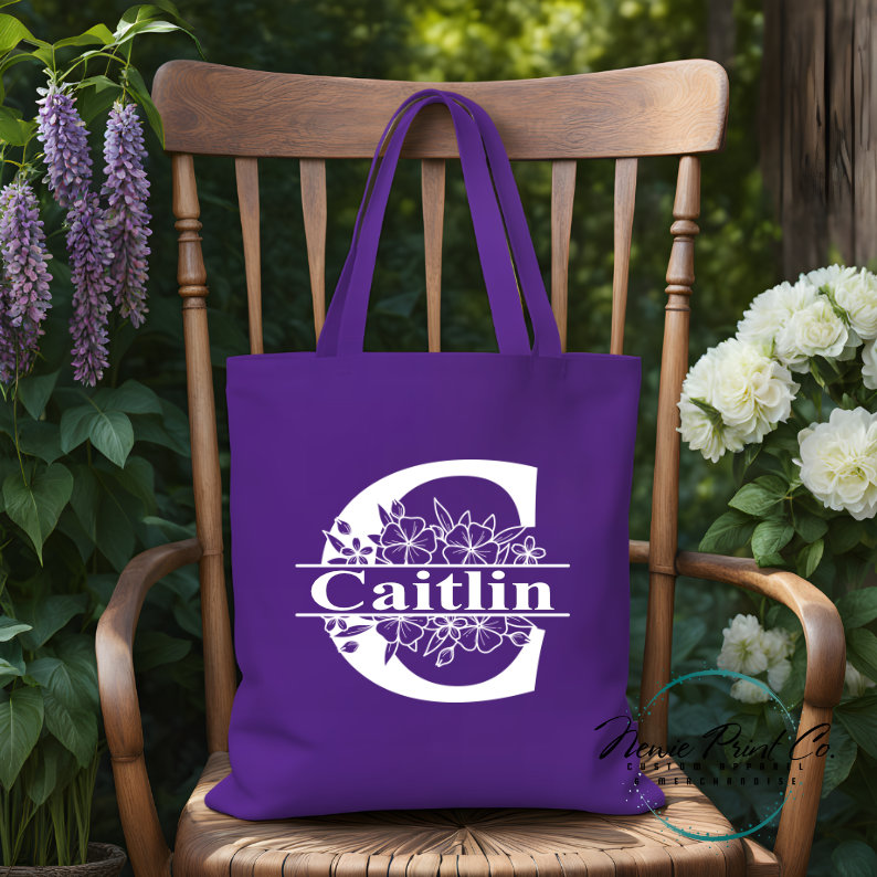 Monogram Name - Personalized Tote/Library Bags