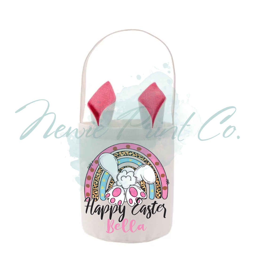 Easter Personalized Tote Bag - Rainbow Bunny