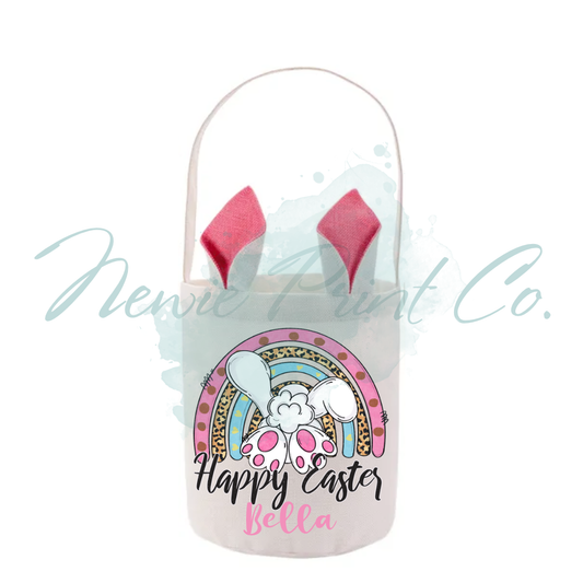 Easter Personalized Tote Bag - Rainbow Bunny