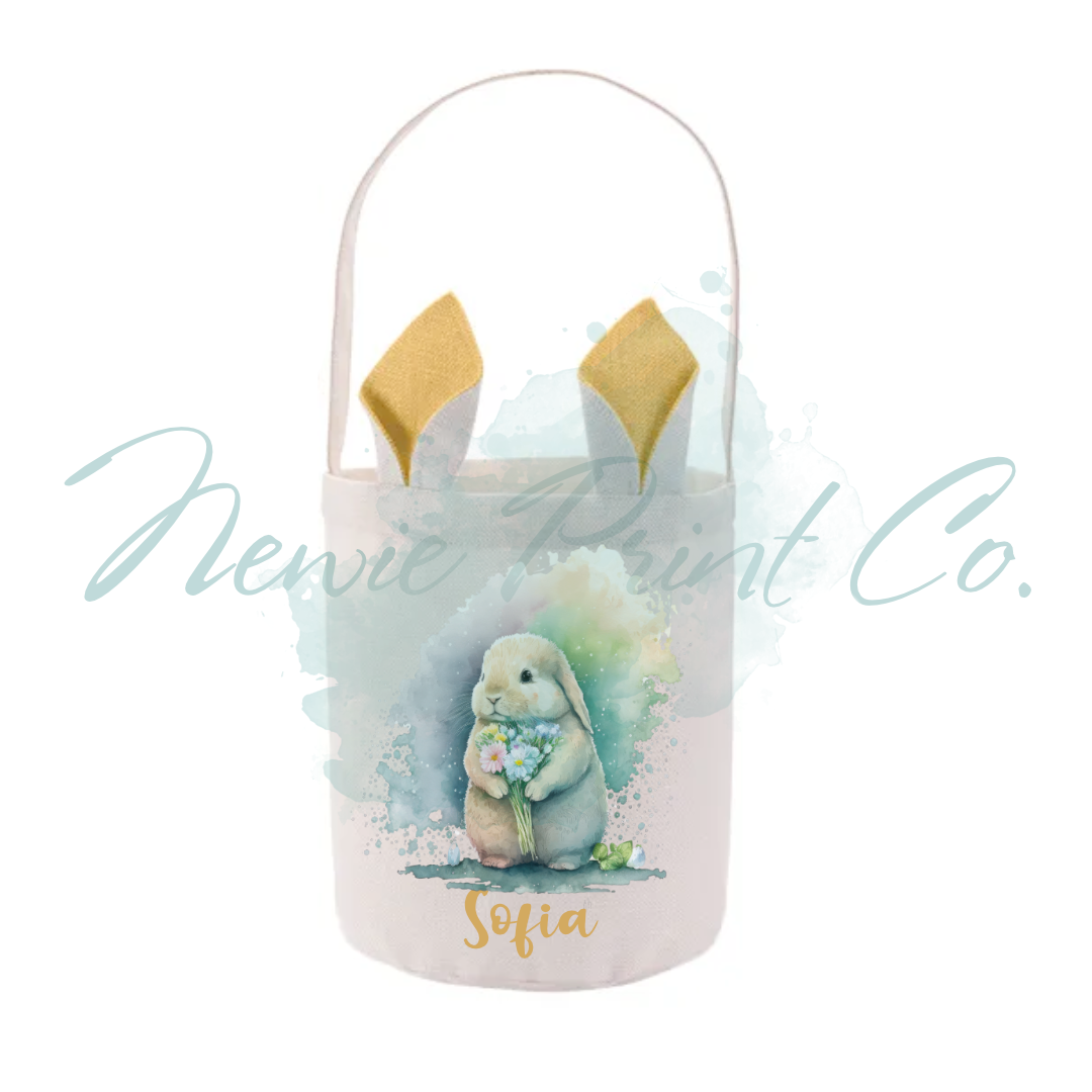 Easter Personalized Tote Bag - Watercolour Bunny