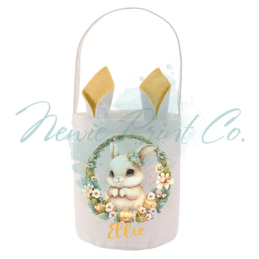 Easter Personalized Tote Bag - Yellow Wreath