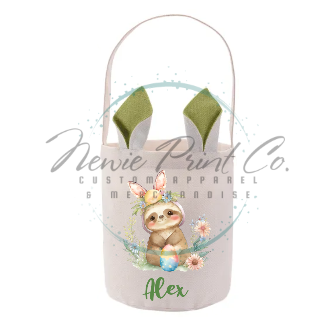 Easter Personalized Tote Bag - Sloth