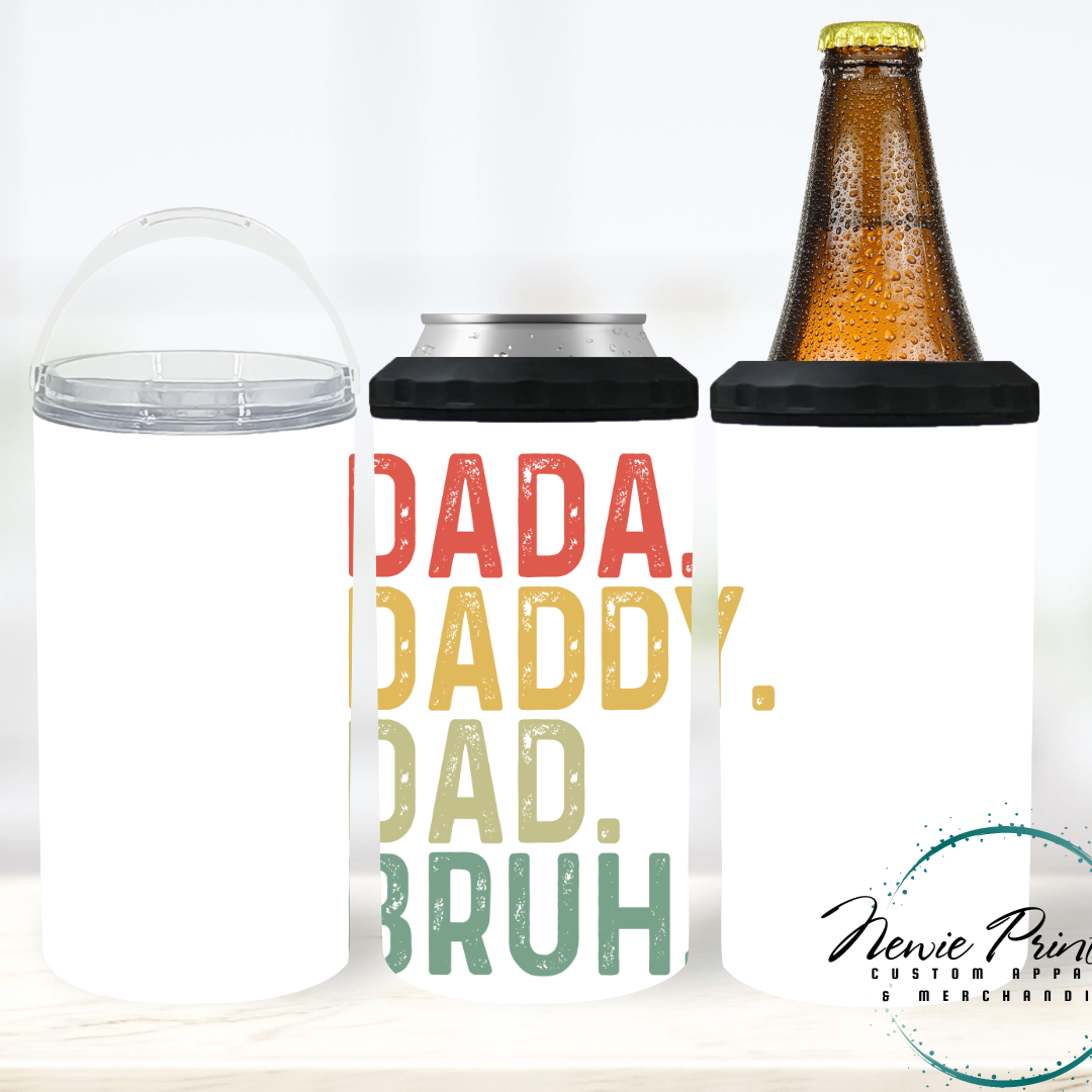 Dadda Daddy Dad Bruh - 16oz Printed Insulated 4in1 Can Cooler/Tumblers