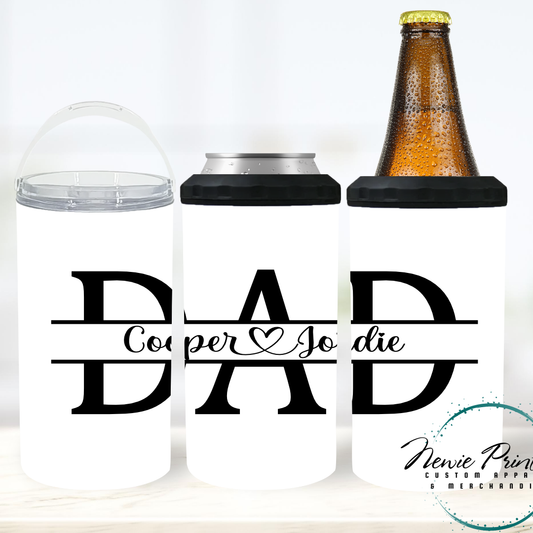 Dad Name - 16oz Printed Insulated 4in1 Can Cooler/Tumblers