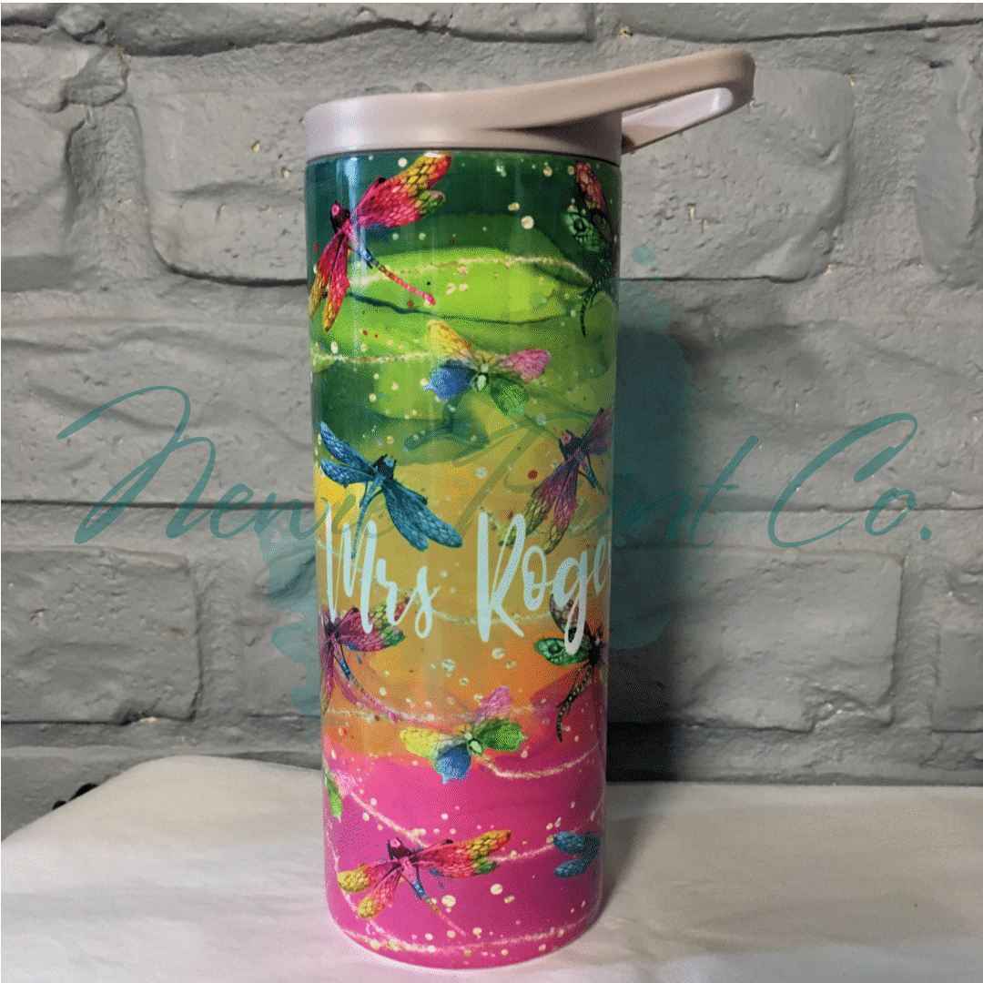 Our personalized 20oz (690ml) insulated drink bottles tumblers can be personalized to suit your style. Choose from one of our images or send us a message to create something truly unique. Our tumblers make a beautiful gift or are the perfect addition to and back pack.  They are made from Insulated Stainless Steel to keep your drinks warm/cold for longer, come with a push button flip top lid and inner (removable) straw.