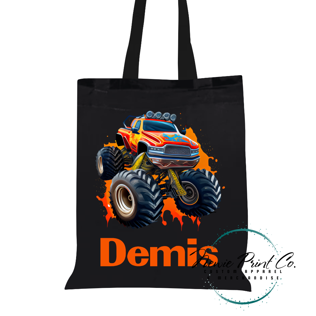 Monster Truck - Personalised Tote/Library Bag