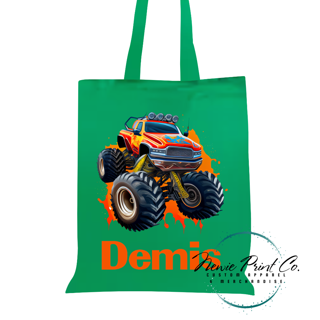 Monster Truck - Personalised Tote/Library Bag