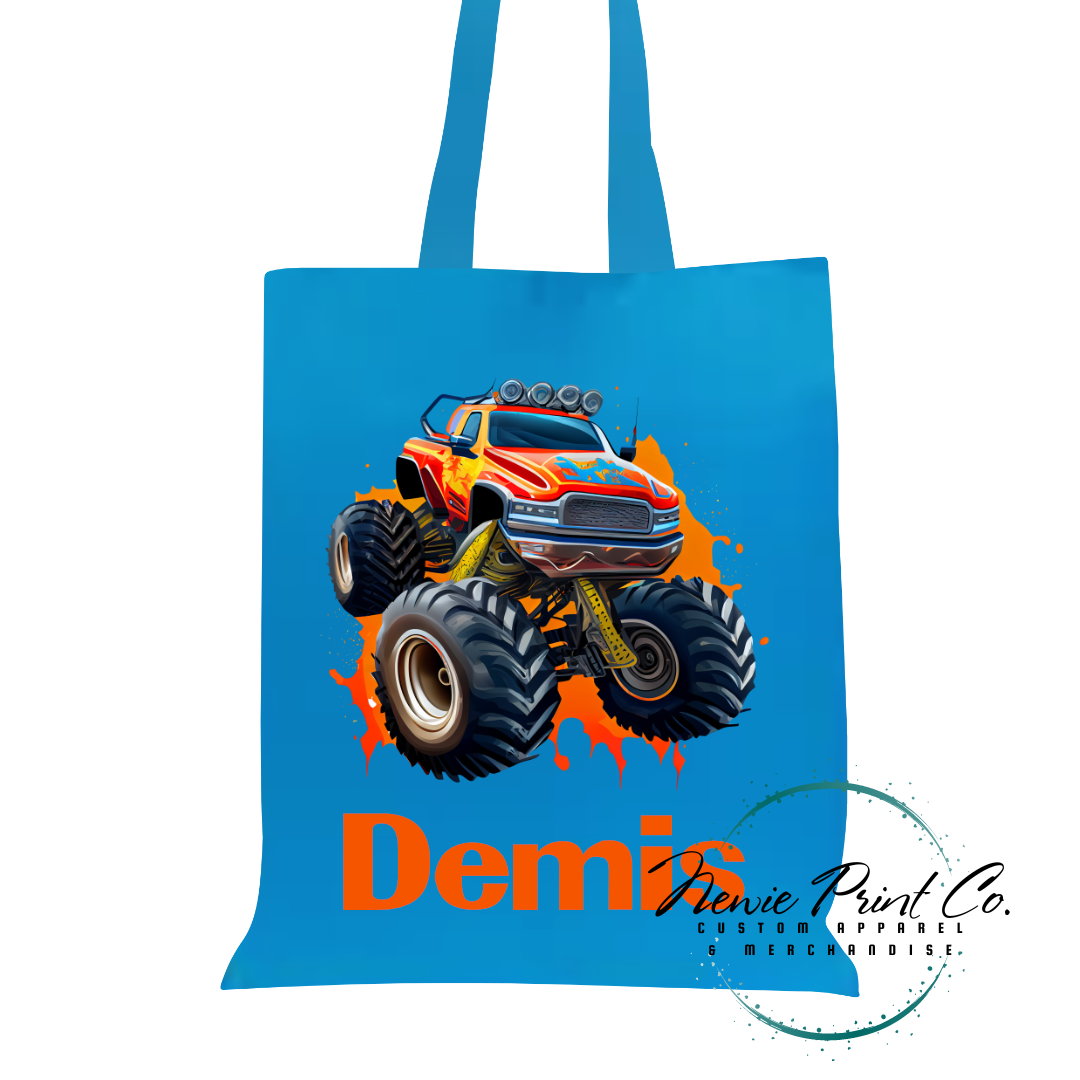 Monster Truck - Personalised Tote/Library Bag