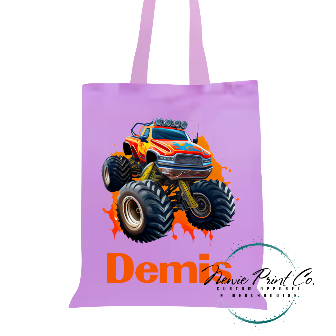 Monster Truck - Personalised Tote/Library Bag