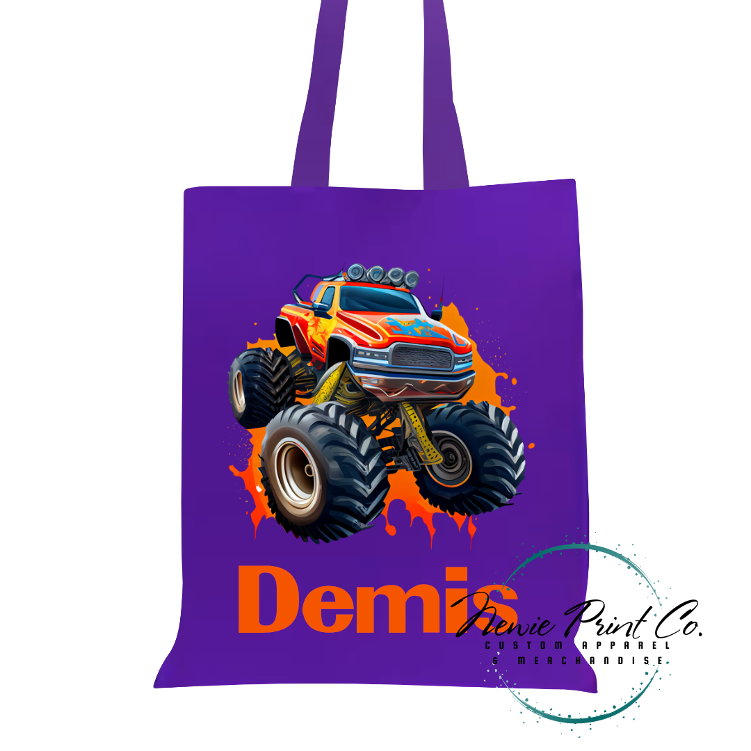 Monster Truck - Personalised Tote/Library Bag