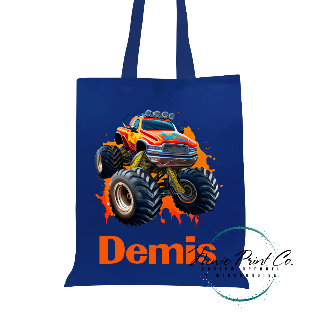 Monster Truck - Personalised Tote/Library Bag