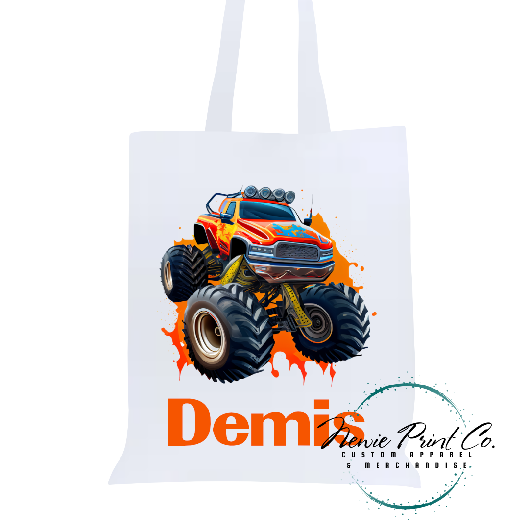 Monster Truck - Personalised Tote/Library Bag