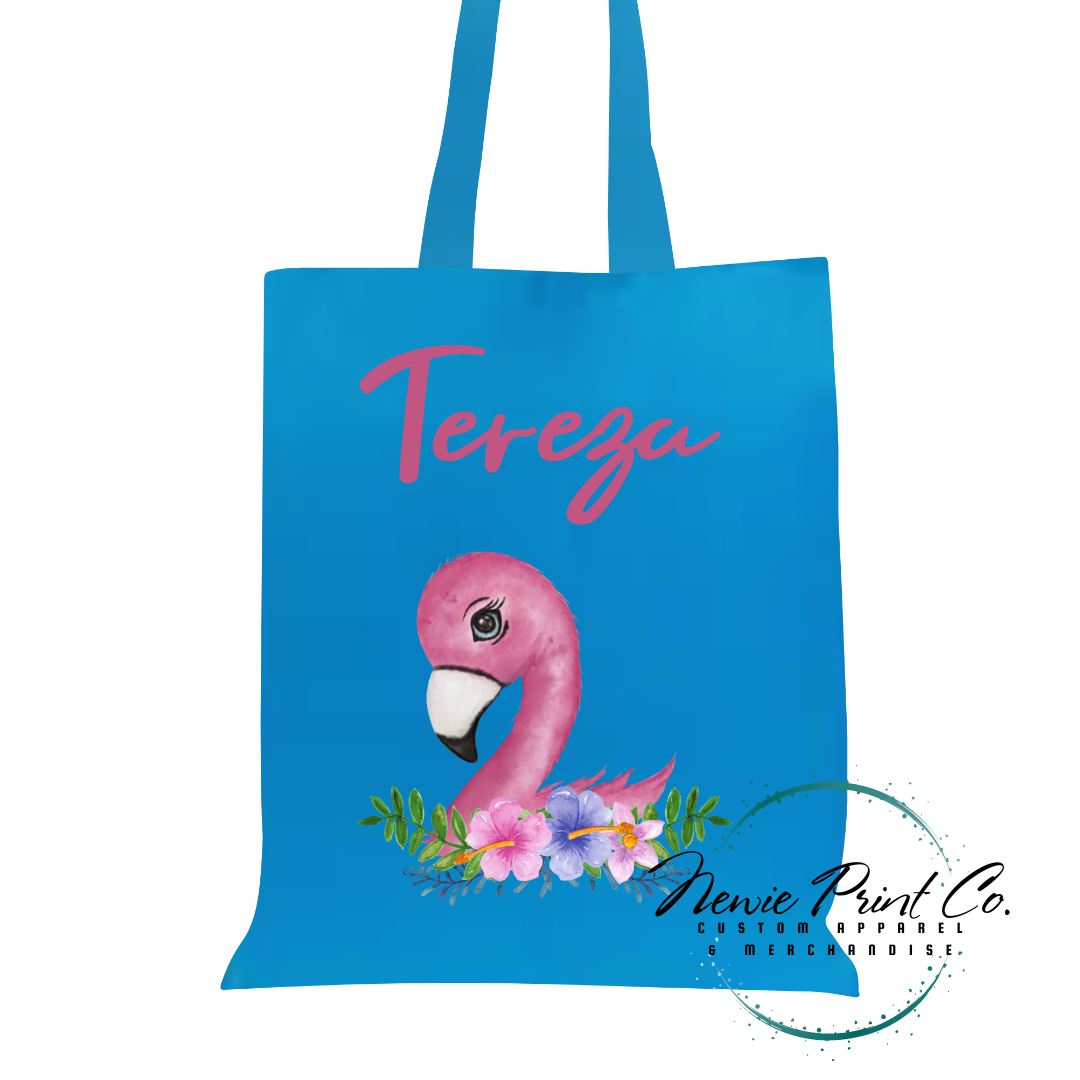 Flamingo - Personalized Tote/Library Bag