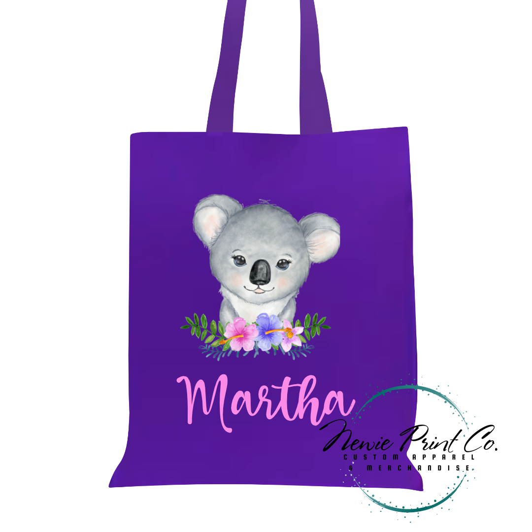 Koala - Personalized Tote/Library Bag