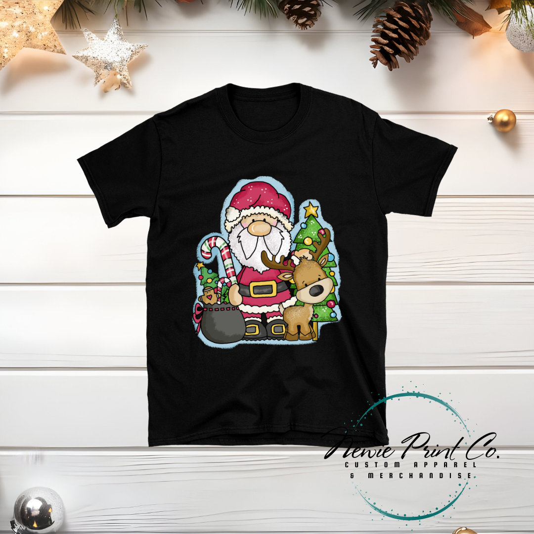 Santa & Reindeer - Christmas T-shirt